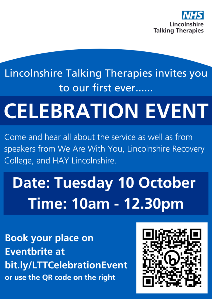 Lincolnshire Talking Therapies Celebration Event poster