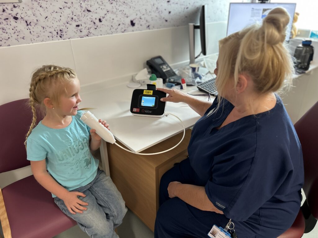 Harriet Brader with Respiratory Specialist Nurse Emma Stones at Skegness Community Diagnostic Centre.
