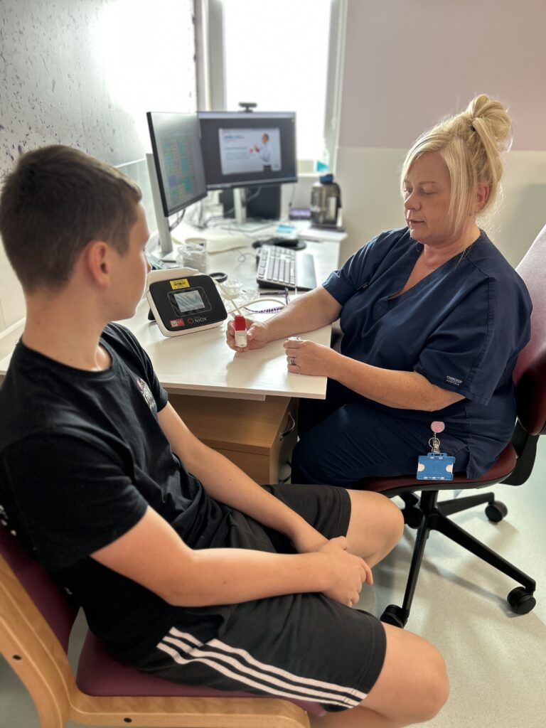 Oliver Read with Respiratory Specialist Nurse Emma Stones at Skegness Community Diagnostic Centre
