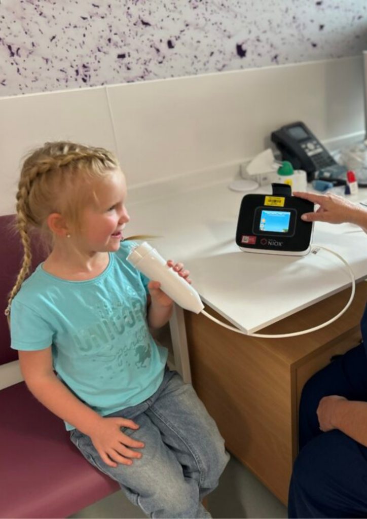 Harriet Brader with Respiratory Specialist Nurse Emma Stones at Skegness Community Diagnostic Centre.