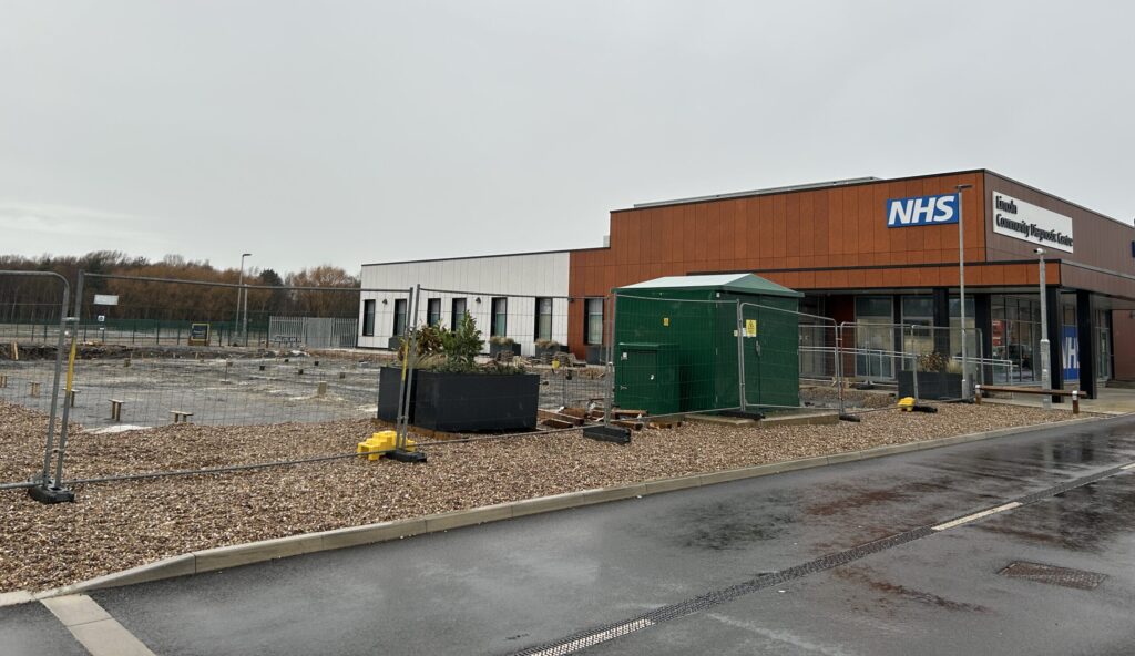Photograph to see how the new extension at Lincoln CDC is taking shape