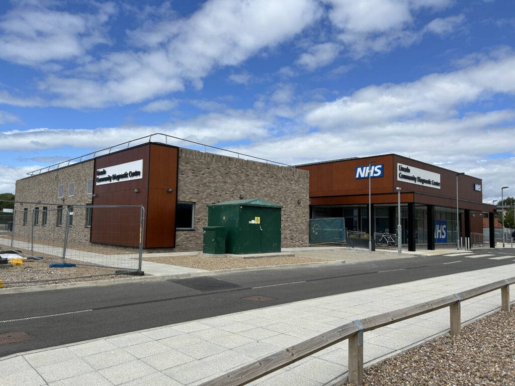 Photograph of Lincoln Community Diagnostic Centre with the extension to the left