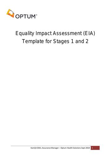 Equality Impact Assessment (EIA)  Extended Access in Louth September 2018