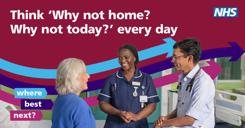 Two healthcare professionals and a female patient 'Think 'Why not home? Why not today?' every day